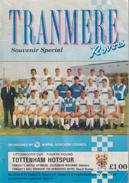 Tranmere Rovers v Tottenham Hotspur Match Programme 1989-11-22